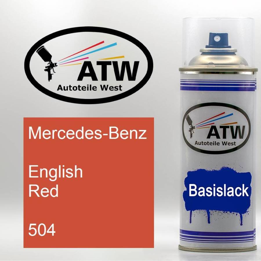 Mercedes-Benz, English Red, 504: 400ml Sprühdose, von ATW Autoteile West.
